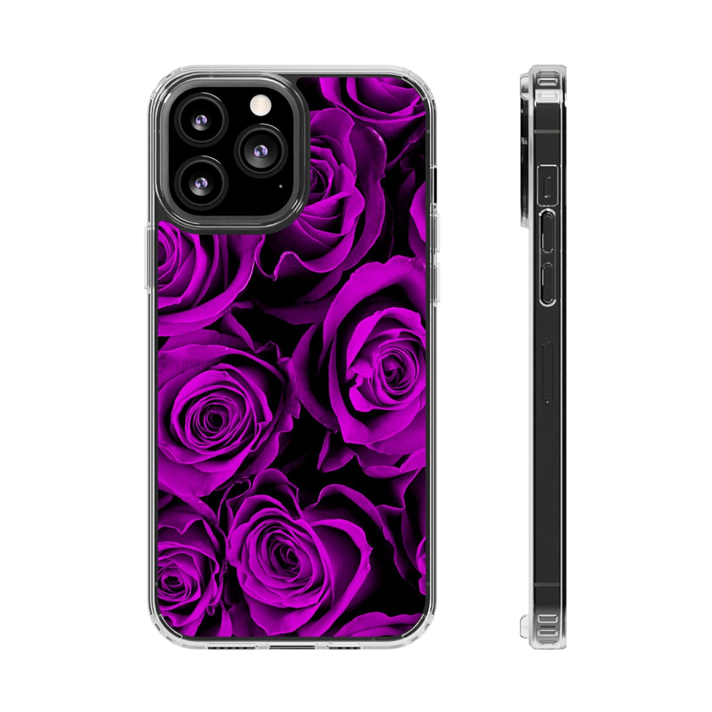 Clear Phone Case – Amethyst Roses