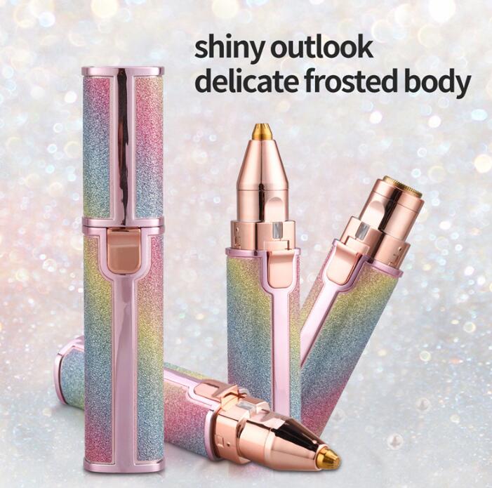 2-in-1 Mini Shaver & Eyebrow Trimmer – USB Rechargeable, Built-In Light, Travel Size Matte Design