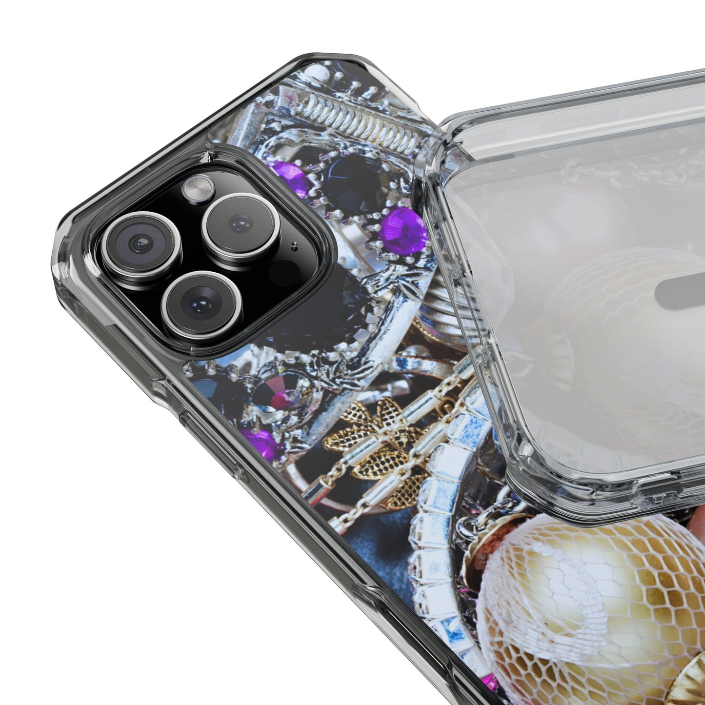 Clear Magnetic Phone Case – Chrome Jewel