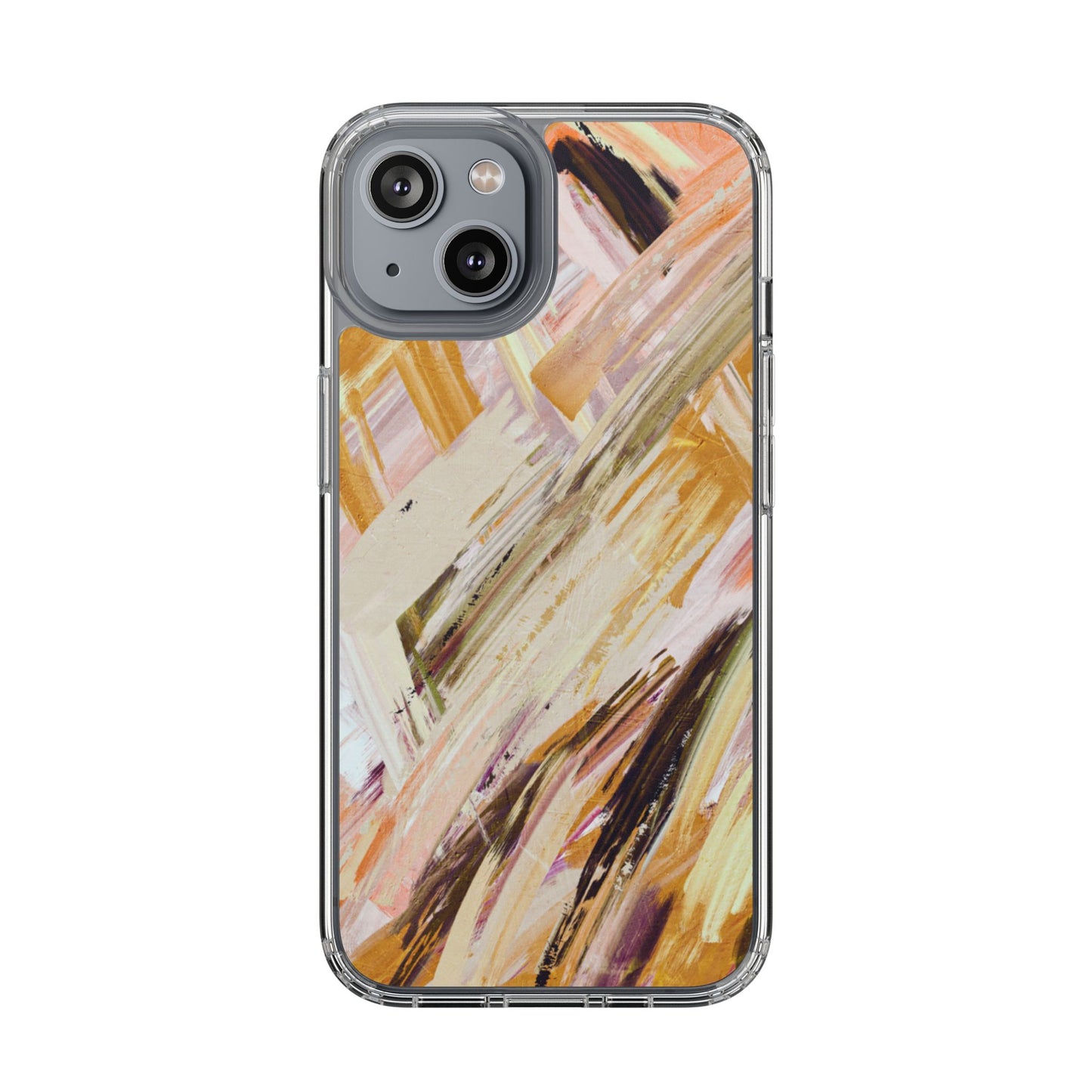 Clear Phone Case – Brush & Bronze