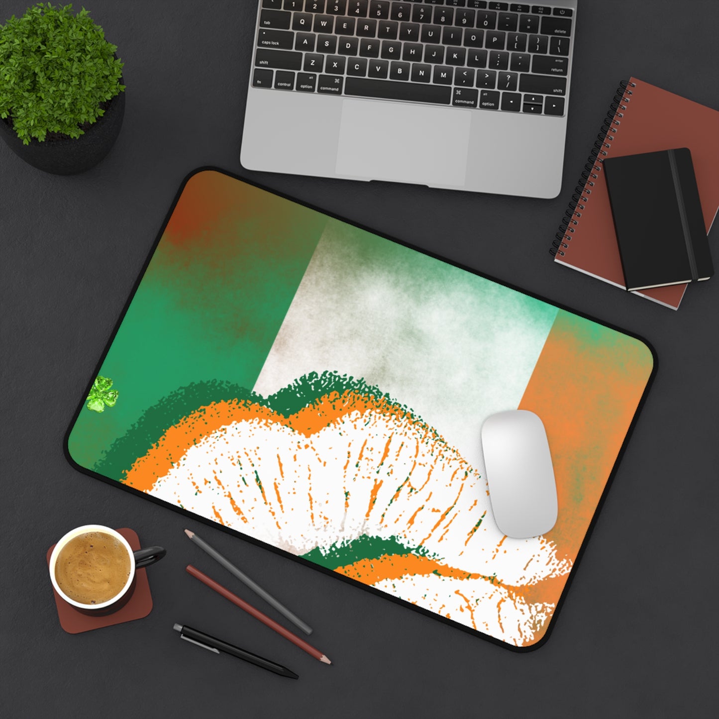 Neoprene Desk Mat – Irish Lip St. Patrick’s Day Design