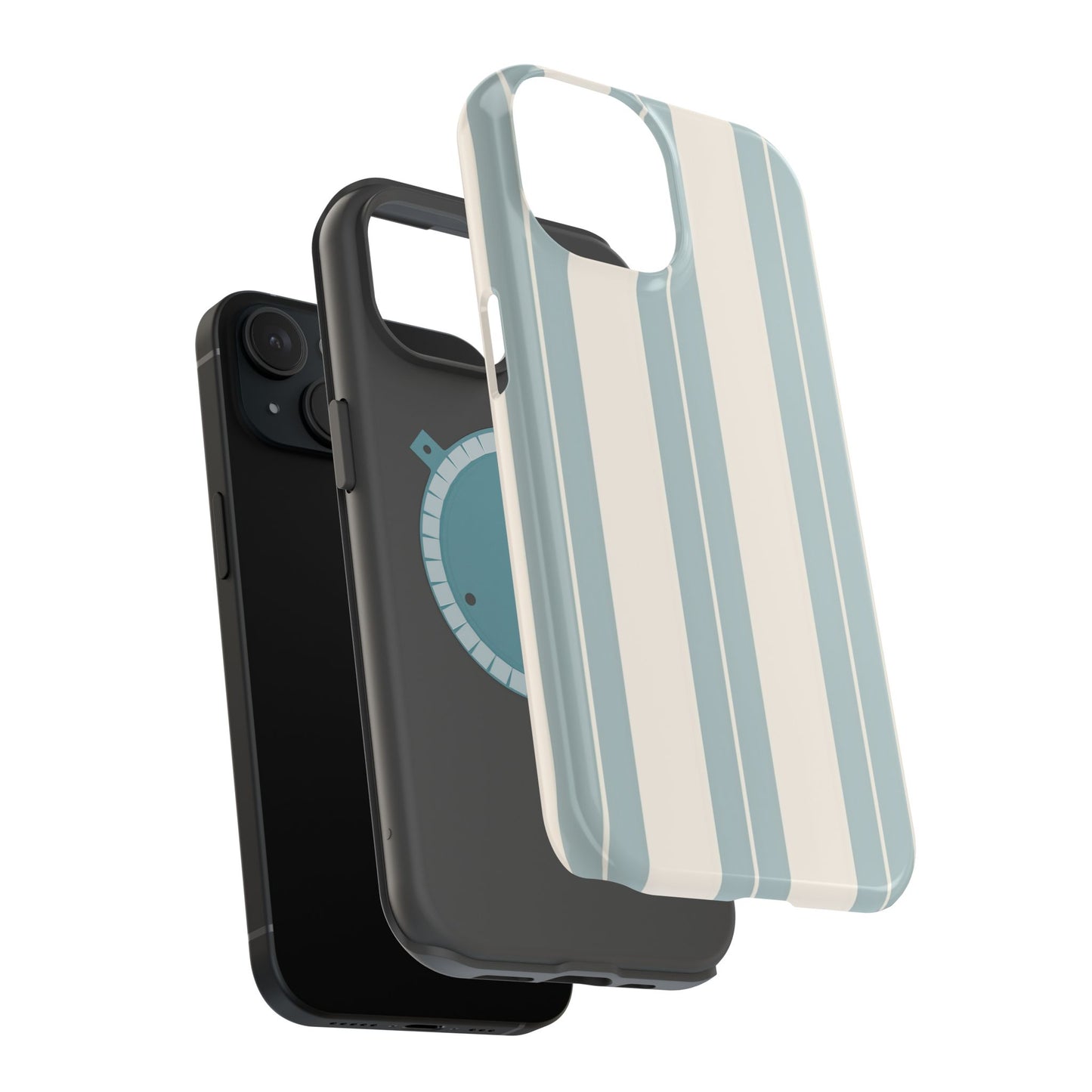 Wireless-Charging Compatible Case – Coastal Stripe