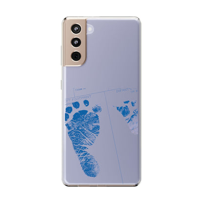 Clear Phone Case – Mom’s Little Blue Footprints