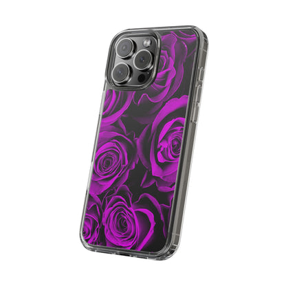 Clear Phone Case – Amethyst Roses