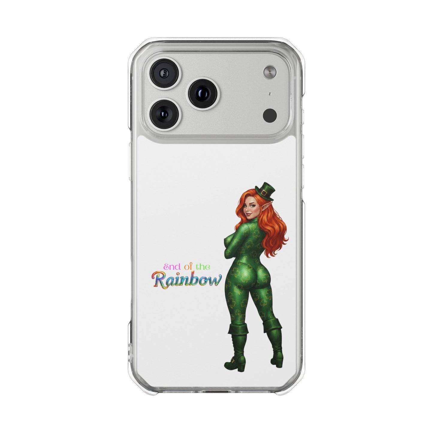 Clear Magnetic Phone Case – “End of the Rainbow” St. Patrick’s Day Design