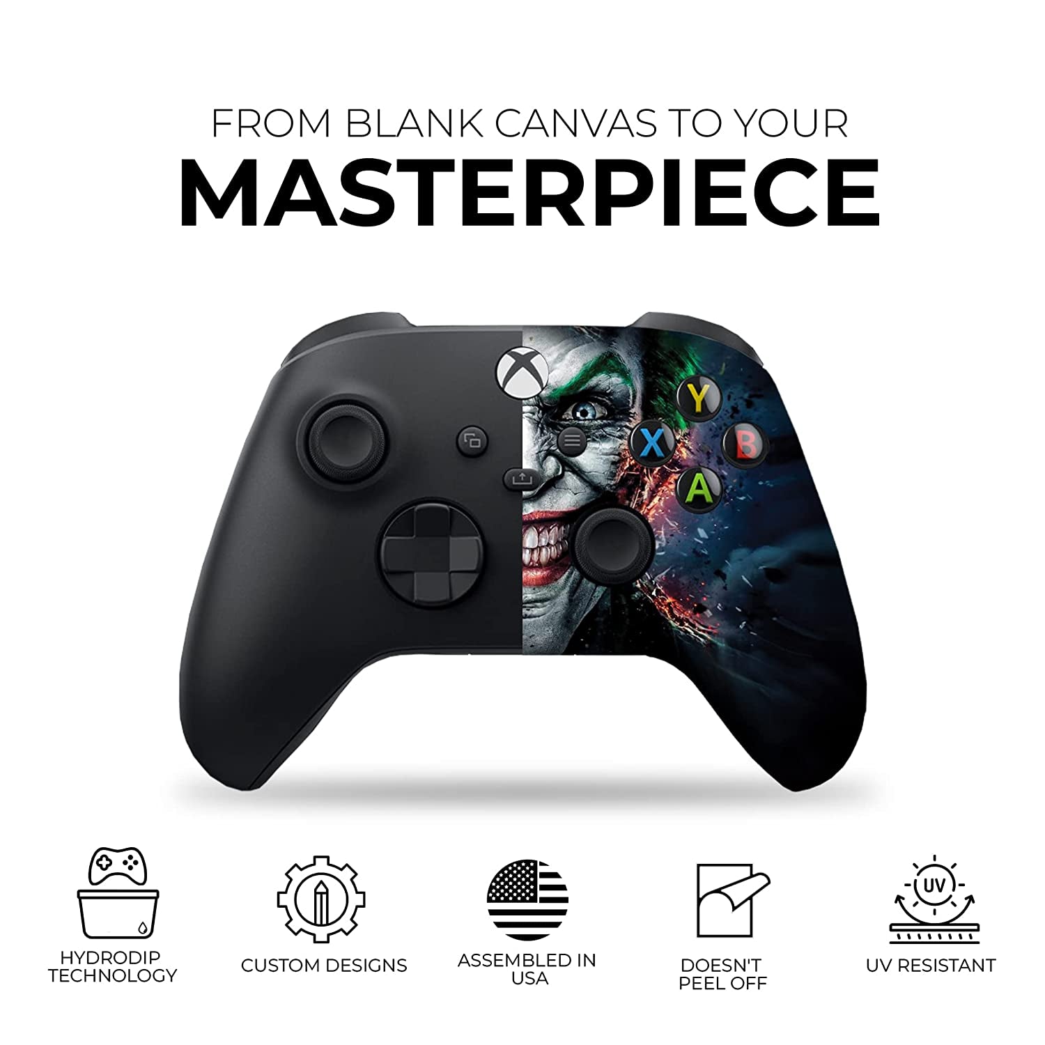 Jokkker Custom X-Box Controller Wireless Compatible with X-Box One/Series X/S Proudly Customized in USA with Permanent HYDRO-DIP Printing (NOT JUST a SKIN)