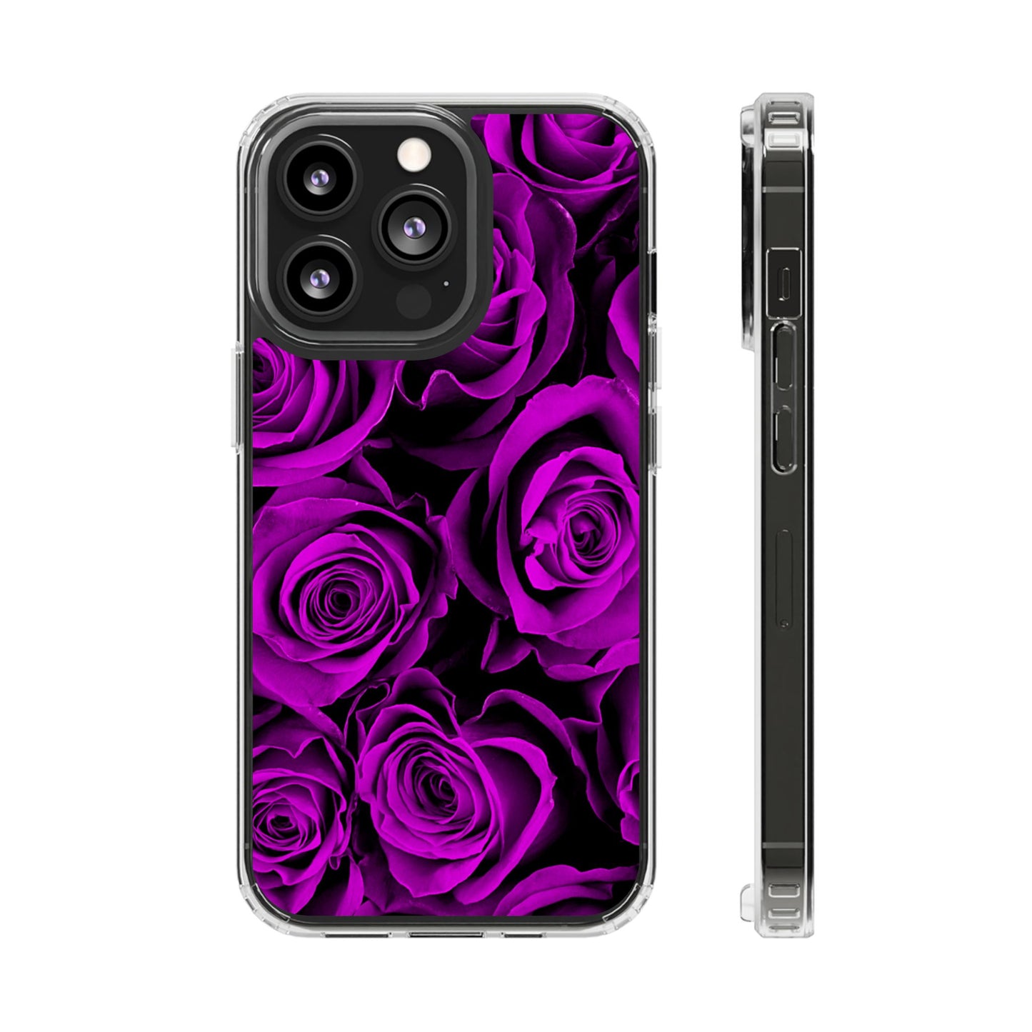 Clear Magnetic Phone Case – Amethyst Roses