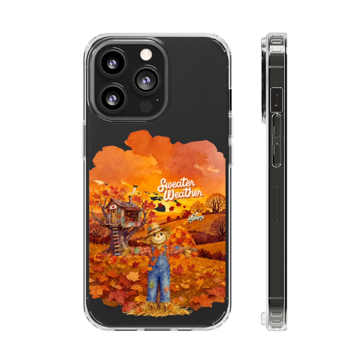 Clear Phone Case – Sweater Weather – Compatible with iPhone 13–17 & Samsung Galaxy S25–S26 Series