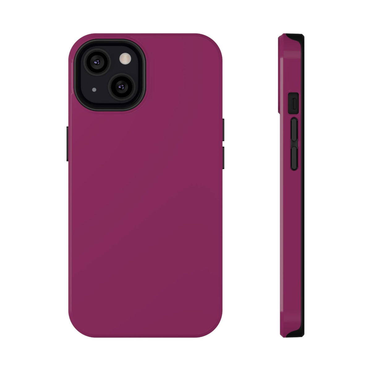 A magenta phone case shown from the back and side on a plain white background.