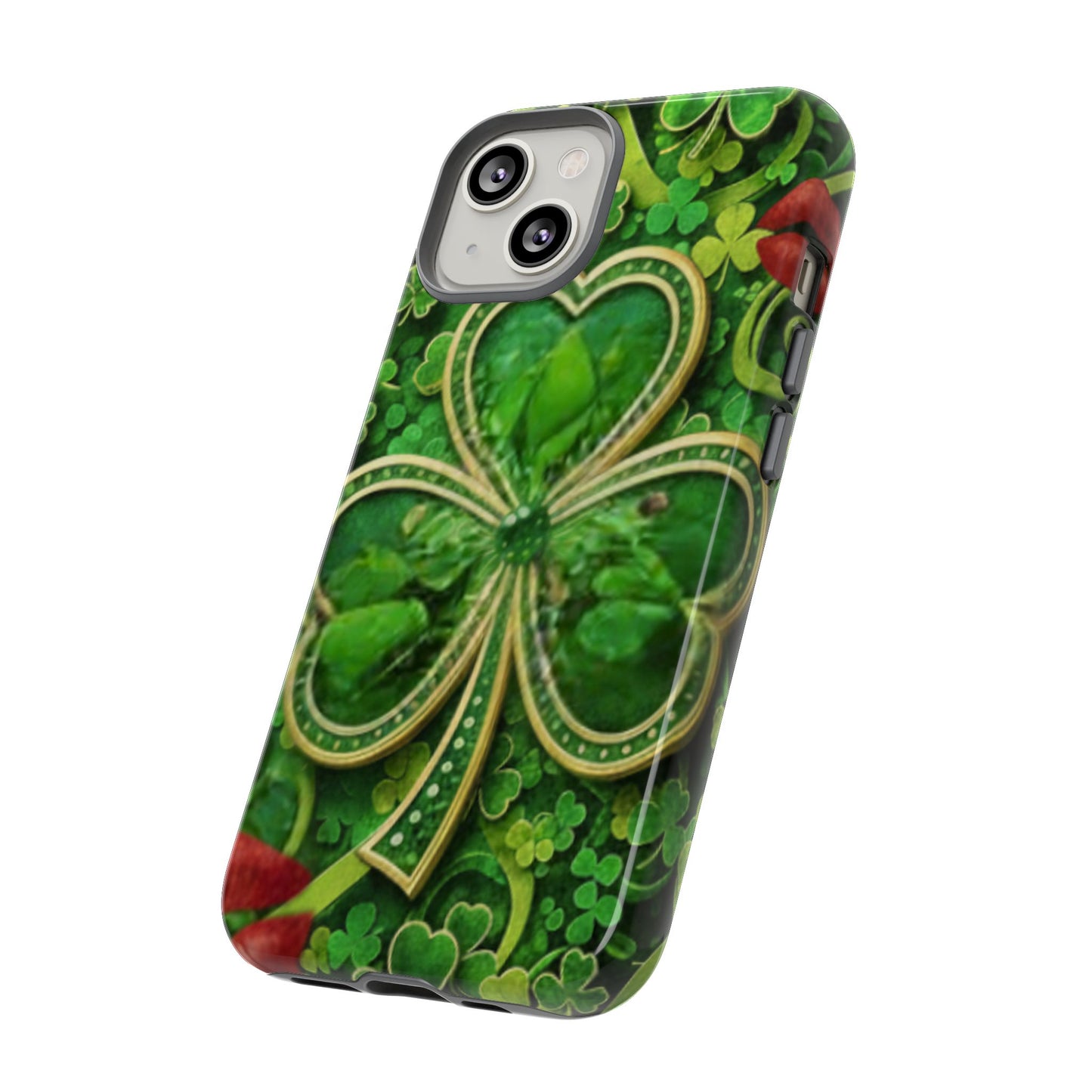 Protective Phone Case – Lucky Clover Kiss Shamrock Design