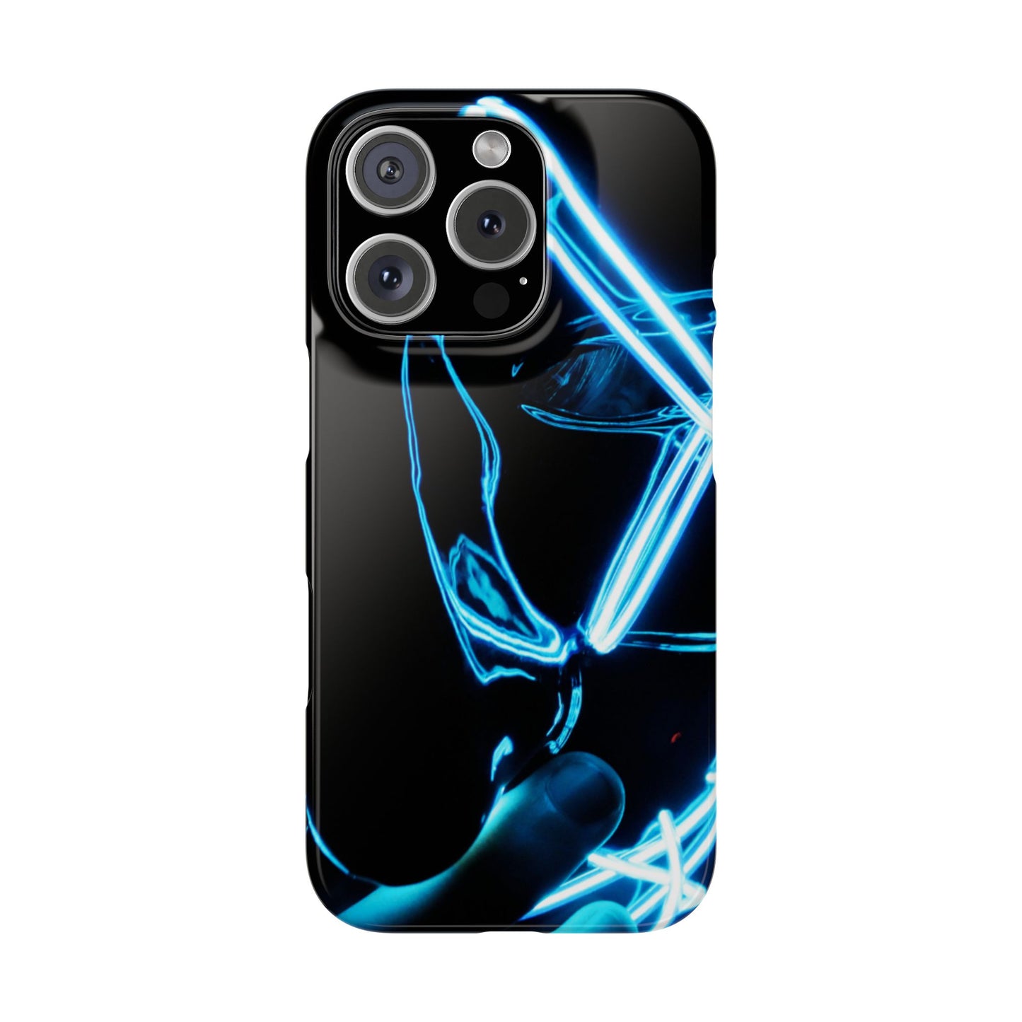 Neon Boba Slim Phone Case – Blue LED Tea Art