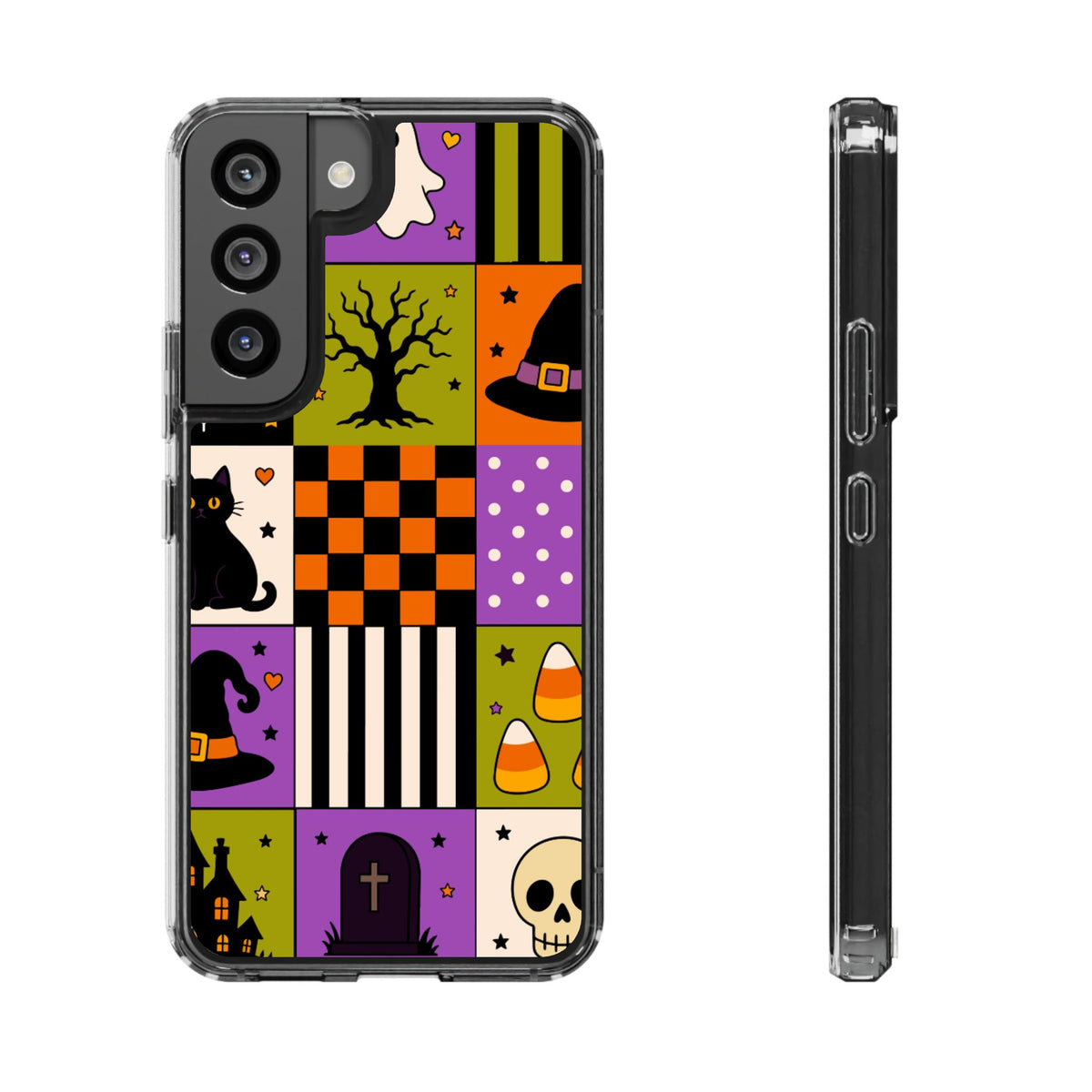 Clear Phone Case – Spooky Patchwork