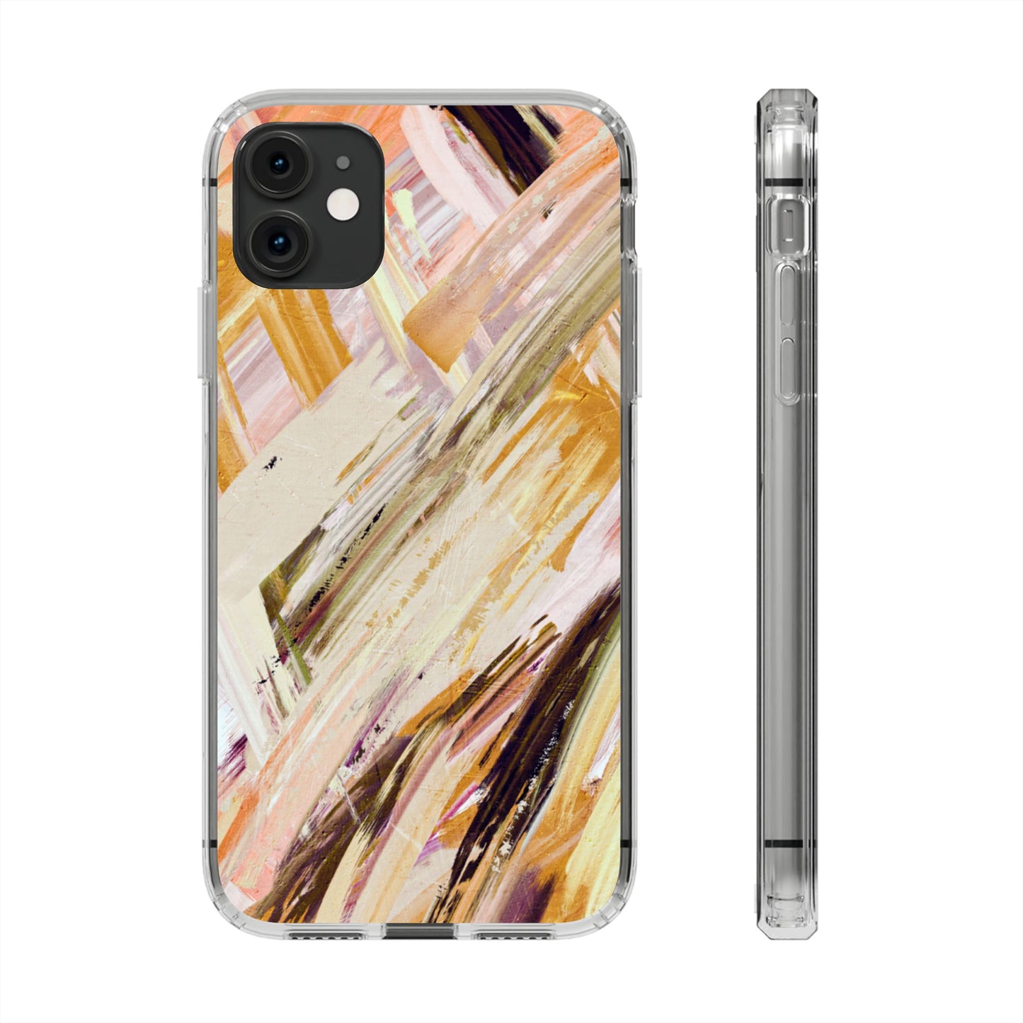Clear Phone Case – Brush & Bronze