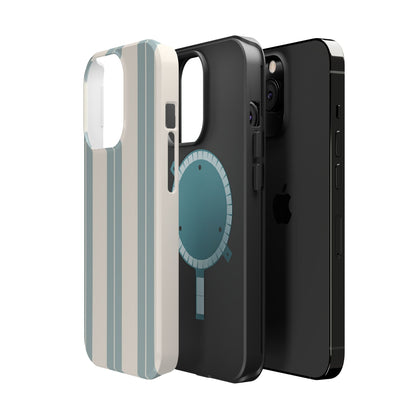 Wireless-Charging Compatible Case – Coastal Stripe
