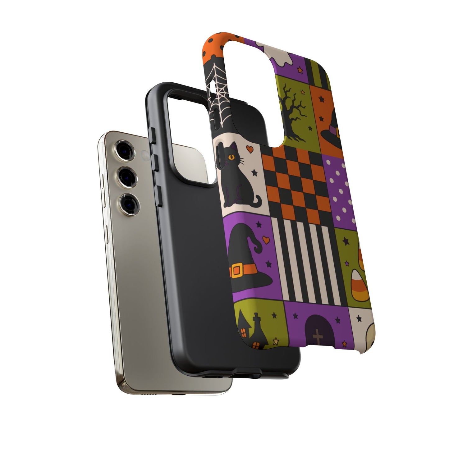 Protective Phone Case – Spooky Patchwork