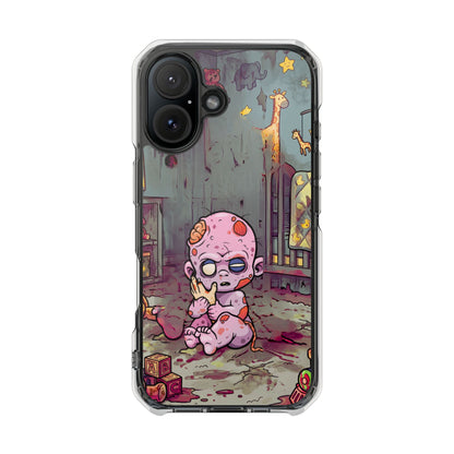 Clear Magnetic Phone Case — Cute Creepy Zombie Baby Design
