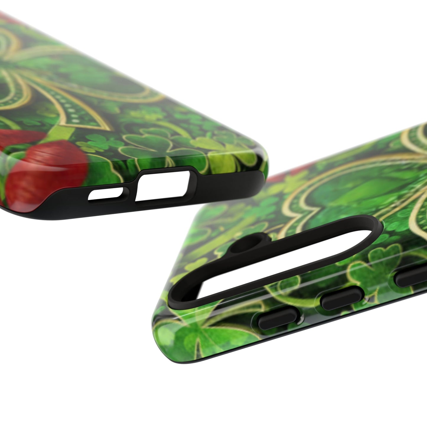 Tough Phone Case – Dual-Layer Protection with Shamrock Print