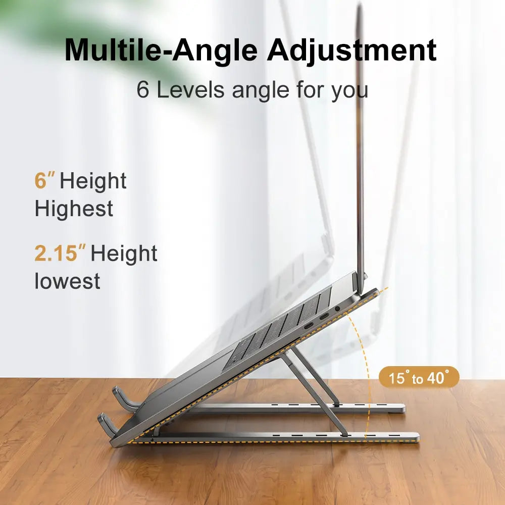 Portable Laptop Stand - Foldable Aluminum, MacBook/PC Compatible