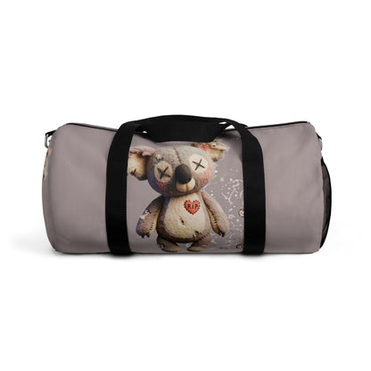 Cute Distressed Teddy Duffel Bag – Plush Heart Travel Gym Bag