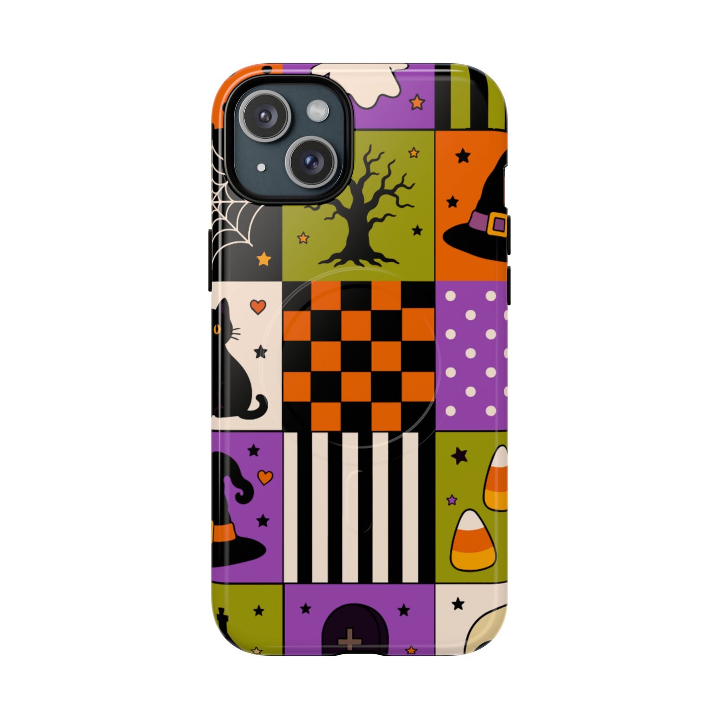 Protective Magnetic Phone Case – Spooky Patchwork