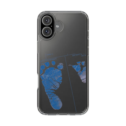 Clear Phone Case – Mom’s Little Blue Footprints