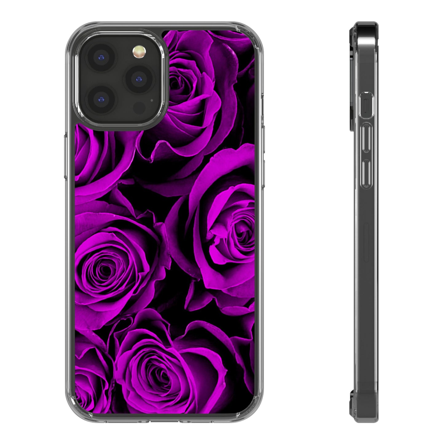 Clear Phone Case – Amethyst Roses