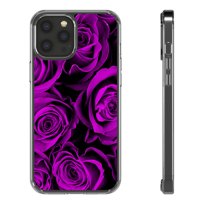 Clear Phone Case – Amethyst Roses