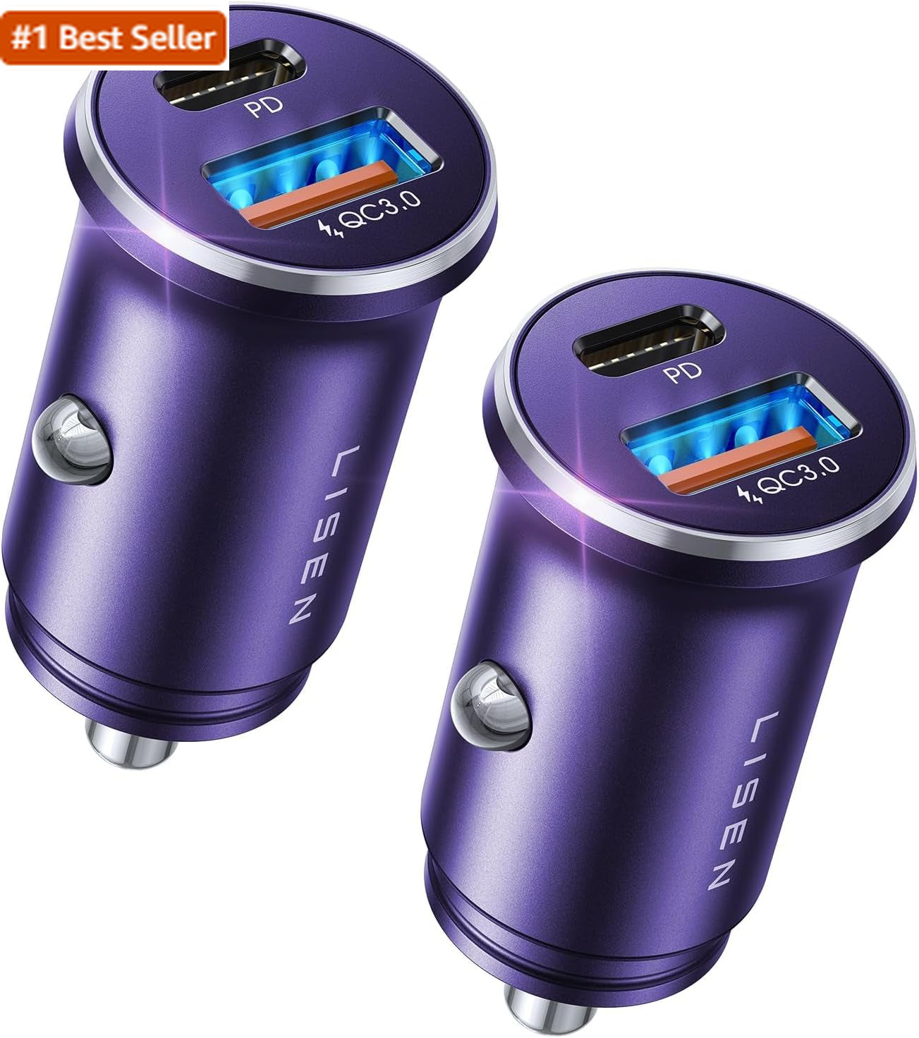 LISEN 54W Car Phone Charger USB C, Cigarette Lighter Adapter, Car Accessories Fo