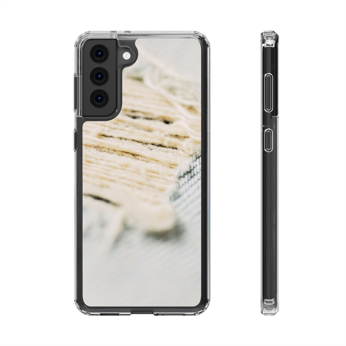 Clear Phone Case – Woven Warmth