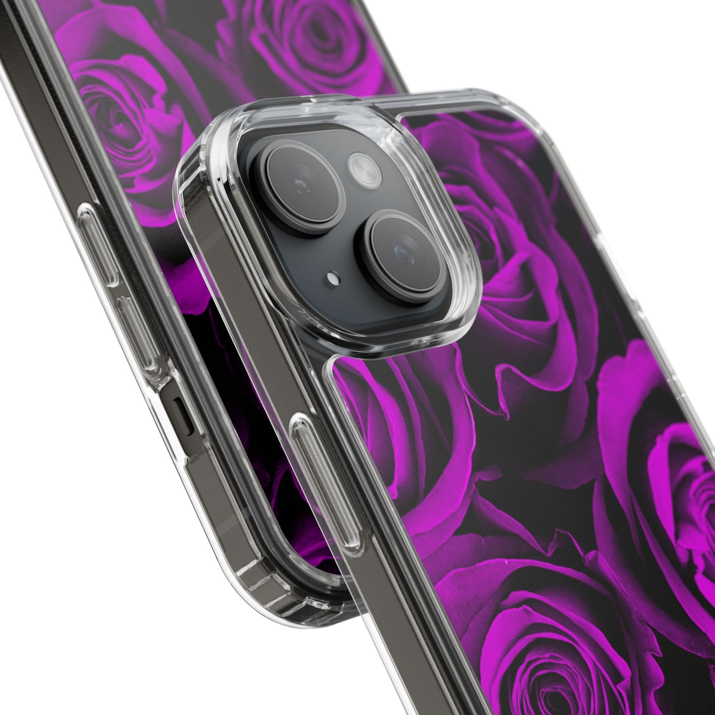Clear Phone Case – Amethyst Roses