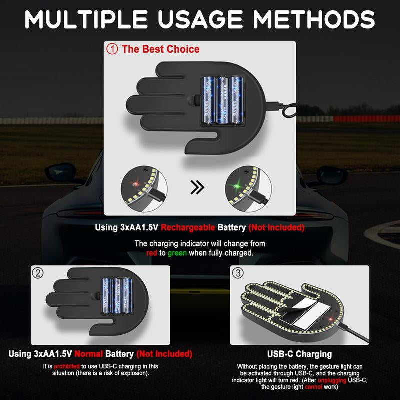 Car Gesture Light: LED Windshield Display, Express Driving Emotions