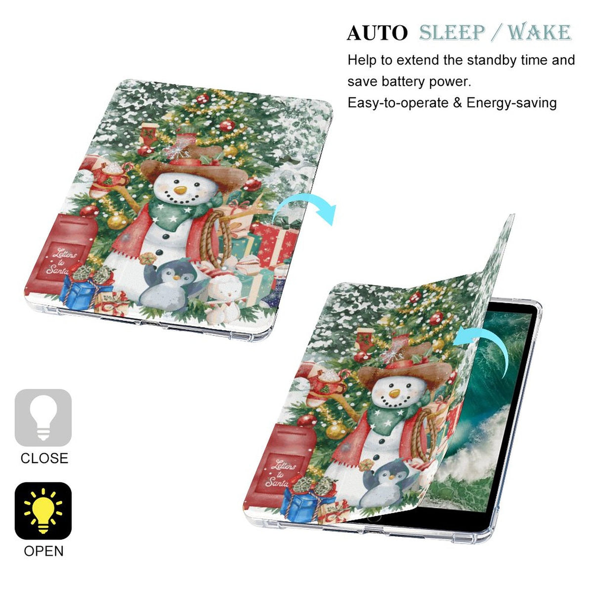 Tablet Case with Pencil Holder – Christmas Came to Town