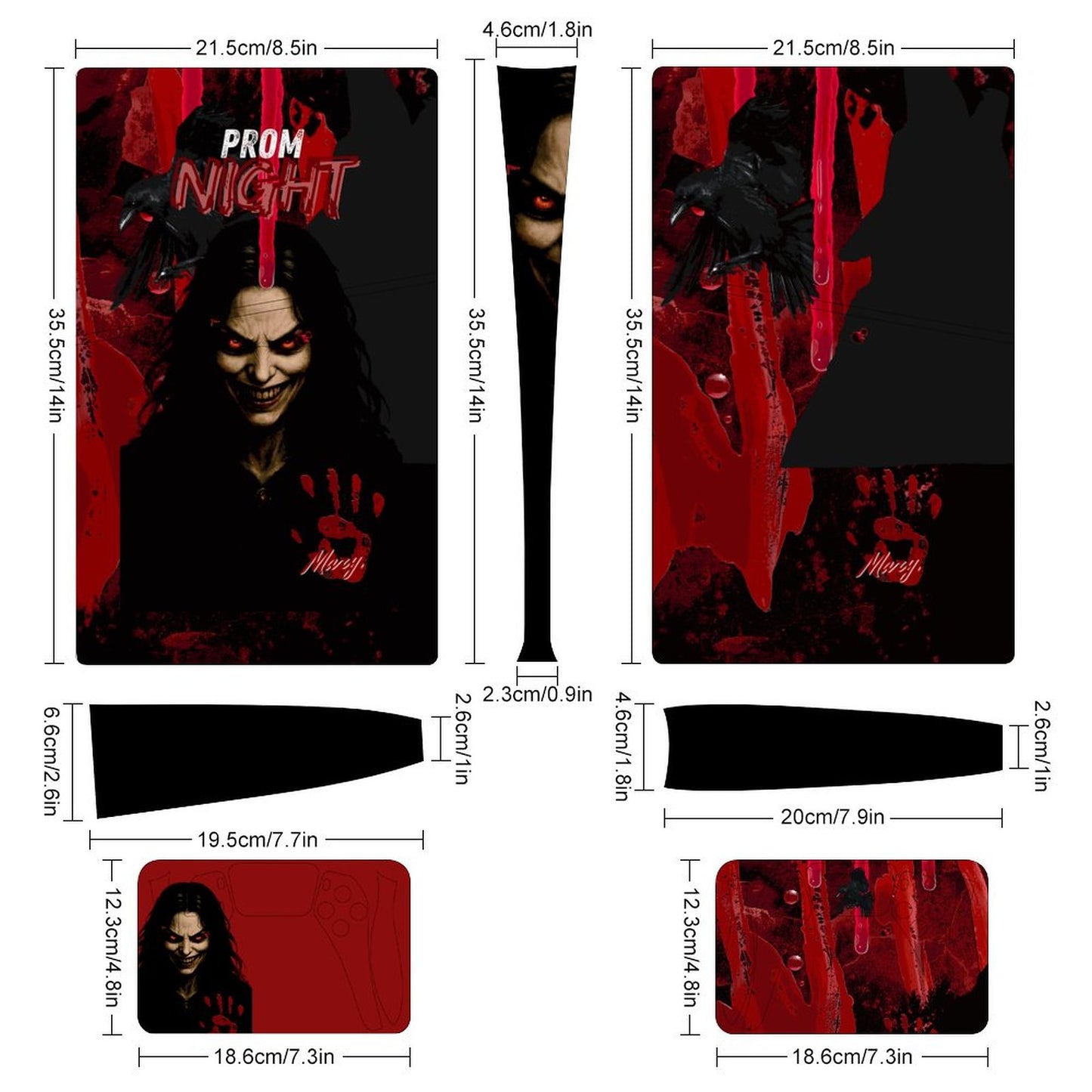 Console Skin Kit – Queen of the Scream – Compatible with PlayStation 5 Slim Digital Edition