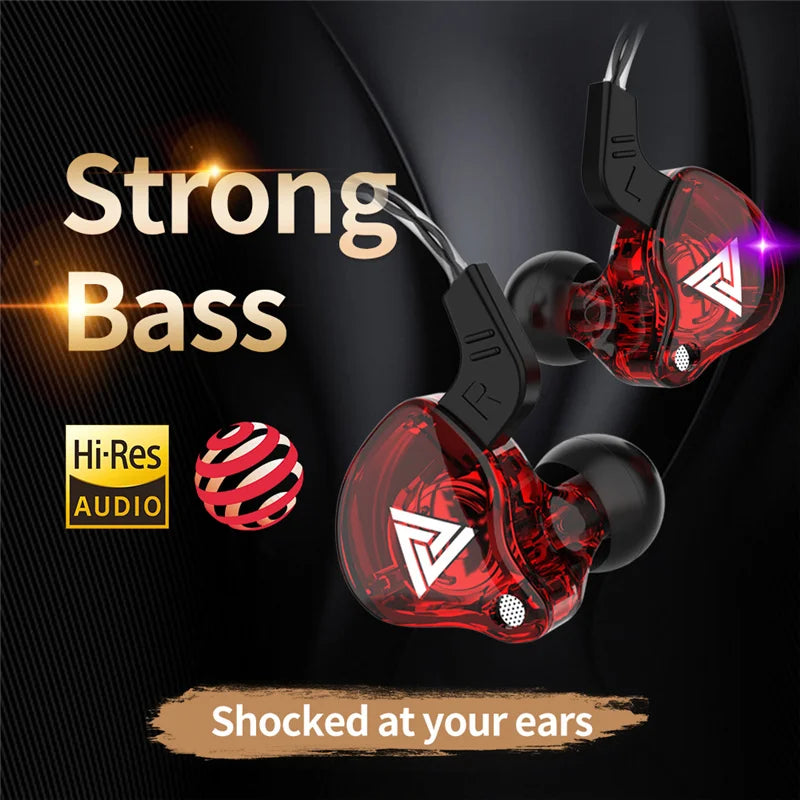 Original QKZ AK6 Copper Driver Hifi Wired Earphone 3.5MM Race Sport Headphone Bass Stereo Headset Music Earbuds in Ear with Mic