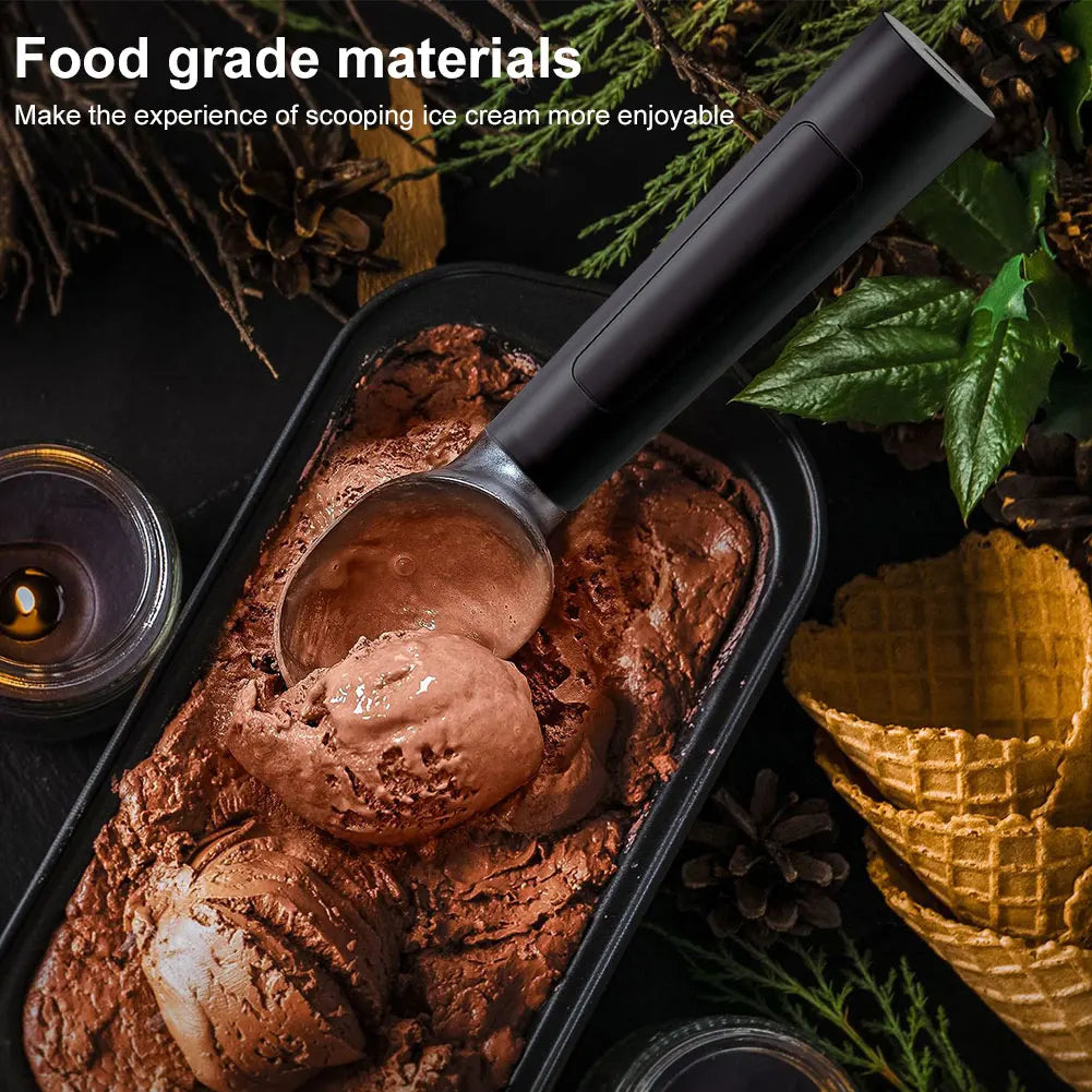 Electric Heated Ice Cream Scoop Rechargeable Self Heated Ice Cream Spoon with LED Display Softening Hard Ice Cream Easy to Clean