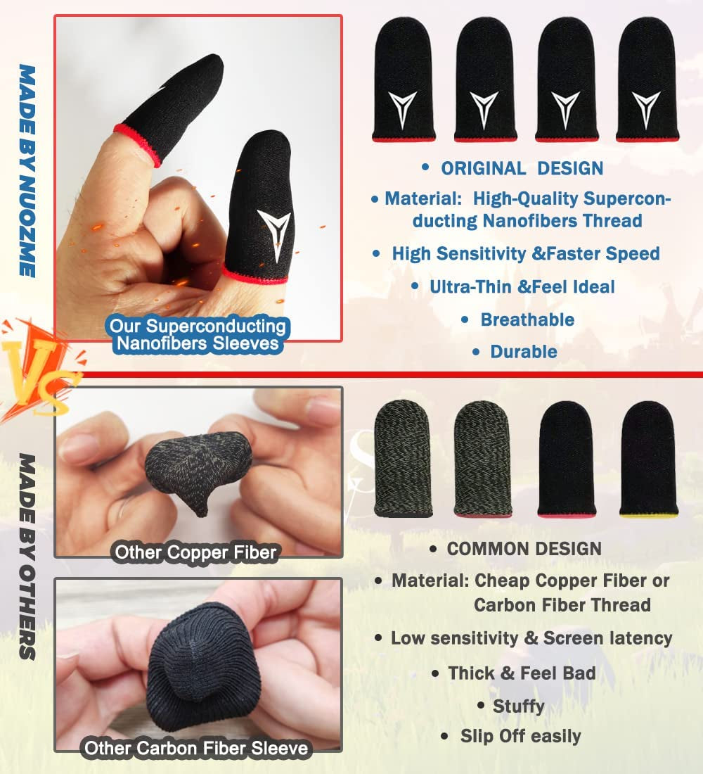 Guante 10 Para Dedos Juegos Pantalla Teléfono Celular Gaming Finger Sleeve Gamer