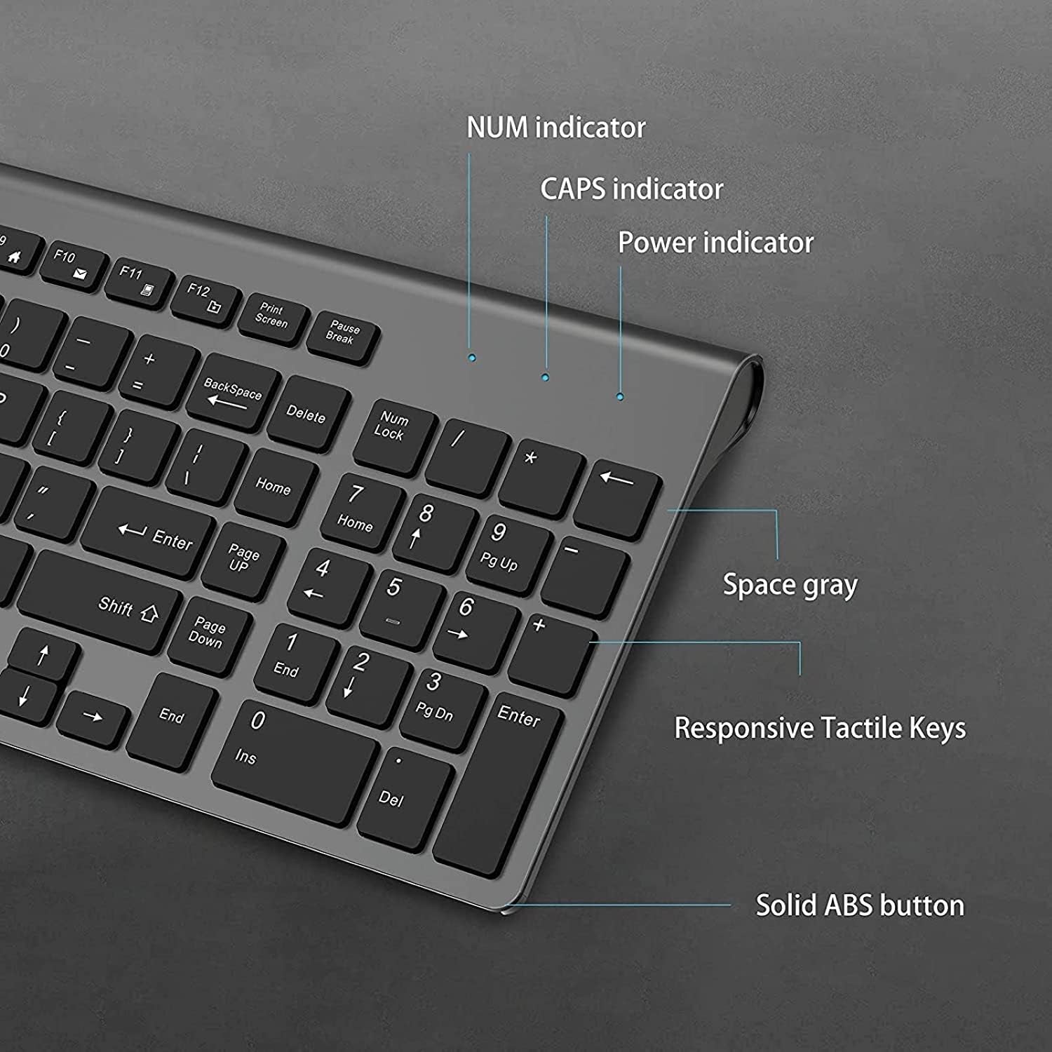 Wireless Keyboard Mouse Combo,  2.4G Ergonomic Computer Keyboard,Ergonomic Wireless Mouse for Pc,Windows, Laptop, Desktop, Chromebook,Mac-Grey