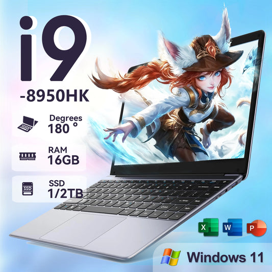 Core I9 8950HK Windows 11 14.1 Inch I9 Gaming Laptop Computer PC Gamer 16GB RAM 1TB 2TB SSD Notebook Office Study Computer