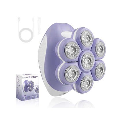 Bartrimber Women’s Electric Shaver – 7D Floating Head, Wet/Dry Waterproof, Cordless Rechargeable
