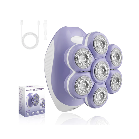 Bartrimber Women’s Electric Shaver – 7D Floating Head, Wet/Dry Waterproof, Cordless Rechargeable