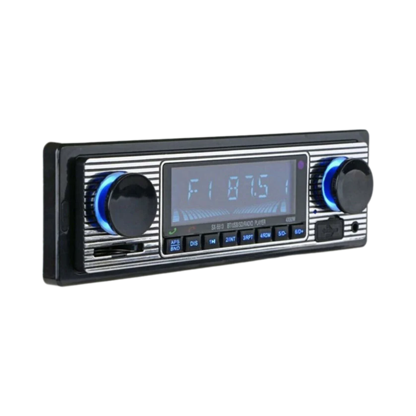 Bluetooth Vintage Car Radio - FM/MP3 Player, USB/AUX, Classic Stereo