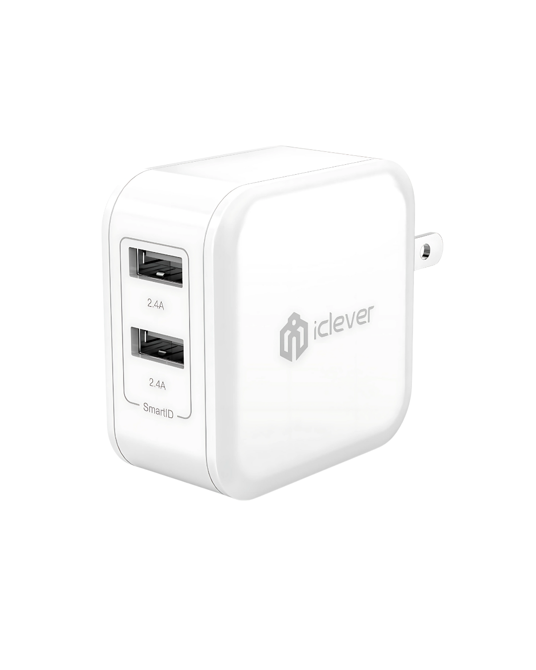 24W Dual USB Wall Charger - Foldable Travel Adapter for iPhone/iPad