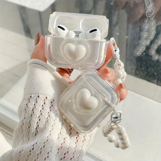 Transparent Airpod Case With Bead Bracelet