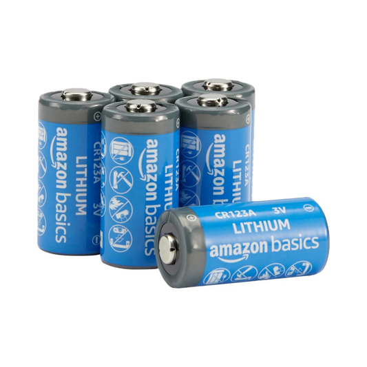 CR123A Lithium Batteries (6 Pack) – 3V 1550mAh, Up to 10-Year Shelf Life, Non‑Rechargeable