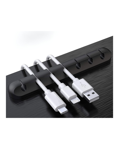 Cable Organizer Clips (3-Pack) – Soft Silicone Holders, Anti-Static, Holds Cables Up to 6mm, Double-Faced Adhesive