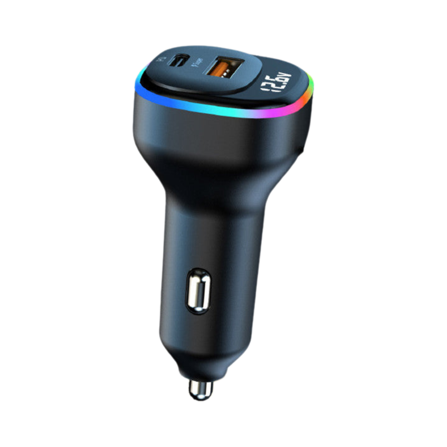 Car Charger with LED Voltage Display – Dual Port