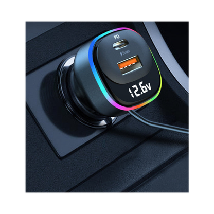Car Charger with LED Voltage Display – Dual Port