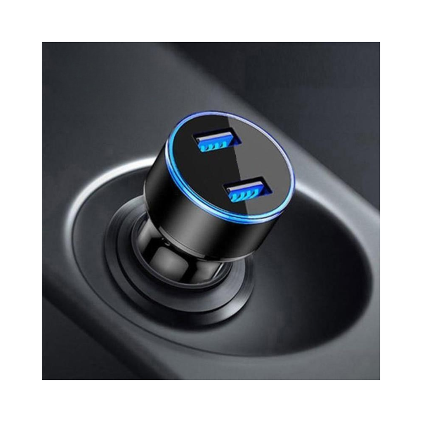Car Charger with Voltage Display – Dual USB Fast Charging