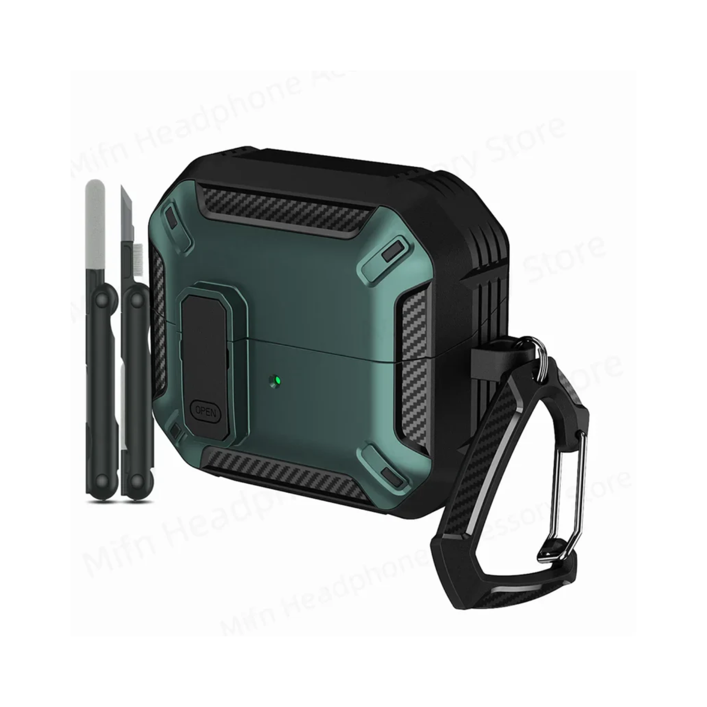 Carbon Fiber Switch Case Cover for Samsung Galaxy Buds 3/Buds 3 Pro – Hard Shell Protection, Secure Lock, Includes Cleaning Kit