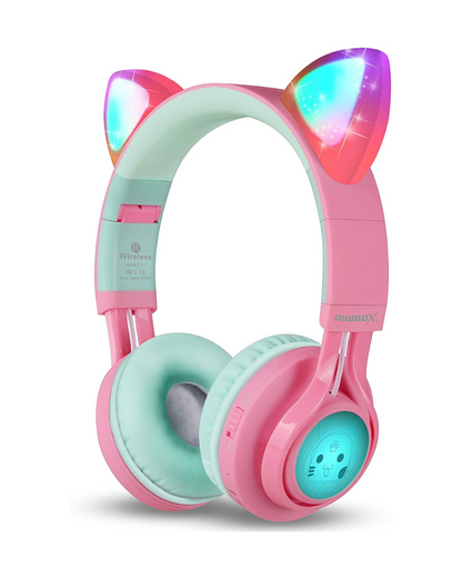 Cat Ear Bluetooth Headphones with LED Lights